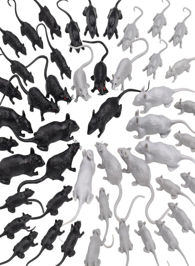 DOITEM 46 Pcs Plastic Fake Rat Plastic Mouse Toys Decorations Realistic Pranks Rats Simulated Small Mouse Mice Toys for April Fools Day Halloween Prank Party Supplies - Image 1